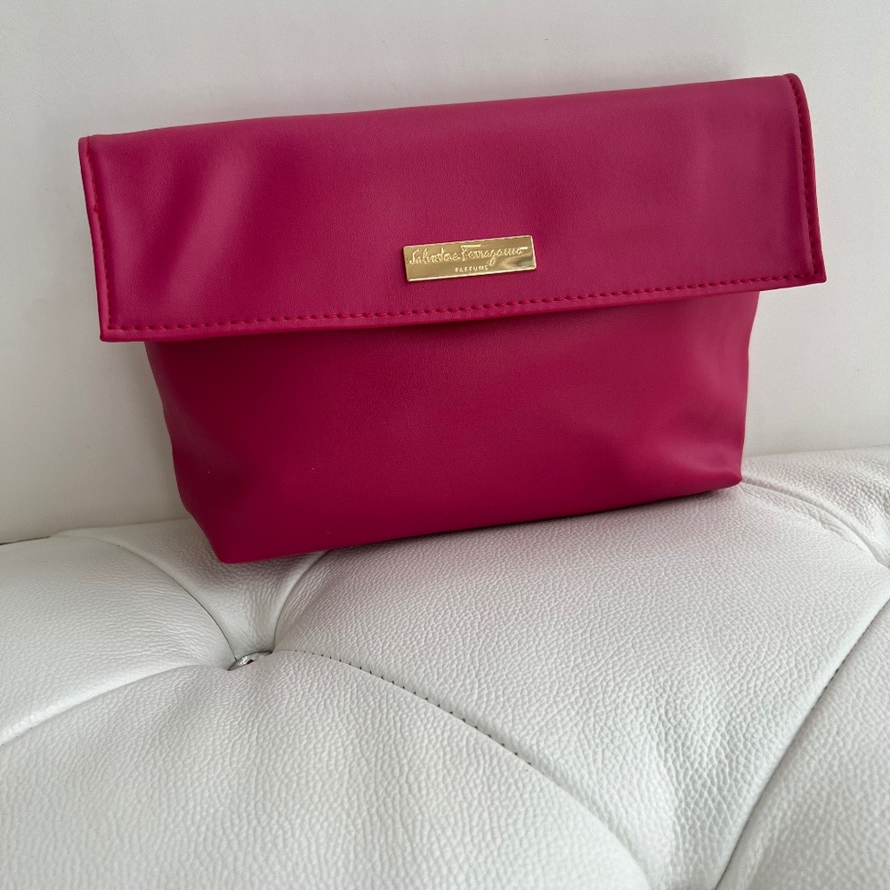 Salvatore Ferragamo Turkish Airlines Business Class Pink/Fuchsia Travel Kit Bag